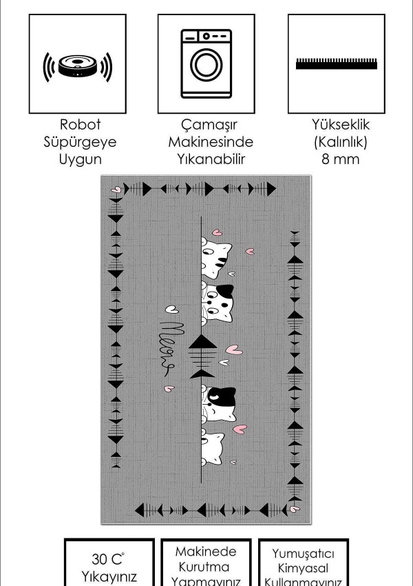 CROWBAN Kaymaz Taban Halı - Makinada Yıkanabilir, Salon, Yolluk, Paspas,Modern Desen Gri Renk Dot Taban Halı CROWBAN Kaymaz Taban Halı - Makinada Yıkanabilir, Salon, Yolluk, Paspas,Modern Desen Gri Renk Dot Taban Halı