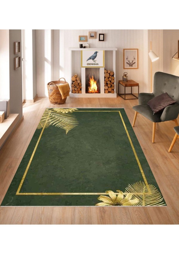 Kaymaz Taban Makinada Yıkanabilir Salon Halısı Mutfak Yuvarlak Halı Bohem Cool Halı Yolluk
