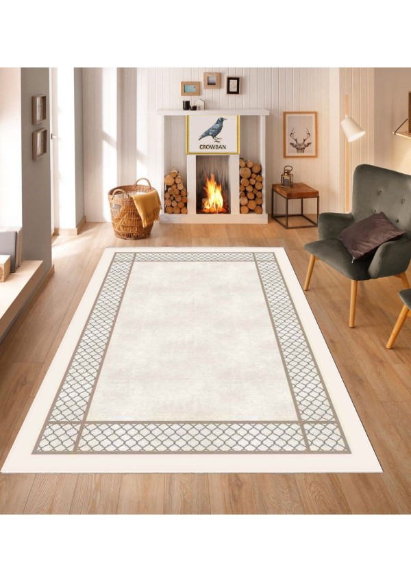 Kaymaz Taban Makinada Yıkanabilir Salon Halısı Mutfak Yuvarlak Halı Bohem Cool Halı Yolluk