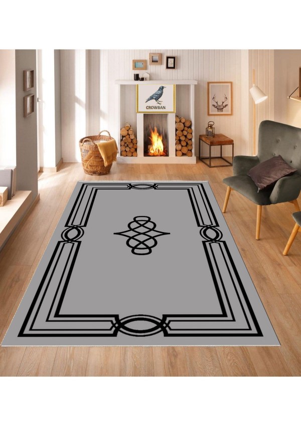 Kaymaz Taban Makinada Yıkanabilir Salon Halısı Mutfak Yuvarlak Halı Bohem Cool Halı Yolluk