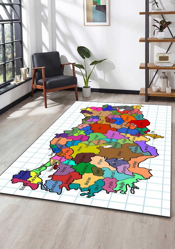 CROWBAN Kaymaz Taban Halı - Makinada Yıkanabilir, Salon, Yolluk, Paspas,Modern Desen Gri Renk Dot Taban Halı
