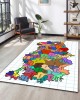 CROWBAN Kaymaz Taban Halı - Makinada Yıkanabilir, Salon, Yolluk, Paspas,Modern Desen Gri Renk Dot Taban Halı