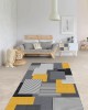 CROWBAN Kaymaz Taban Halı - Makinada Yıkanabilir, Salon, Yolluk, Paspas,Modern Desen Gri Renk Dot Taban Halı