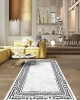 CROWBAN Kaymaz Taban Halı - Makinada Yıkanabilir, Salon, Yolluk, Paspas,Modern Desen Gri Renk Dot Taban Halı
