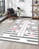 CROWBAN Kaymaz Taban Halı - Makinada Yıkanabilir, Salon, Yolluk, Paspas,Modern Desen Gri Renk Dot Taban Halı